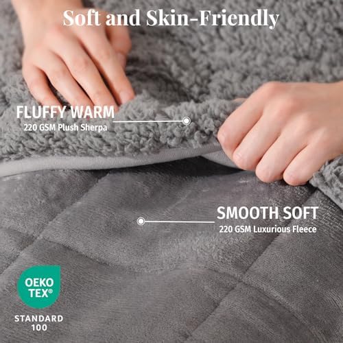 Topblan Sherpa Fleece Weighted Blanket for Adults, 12lbs 48 x 72 Twin