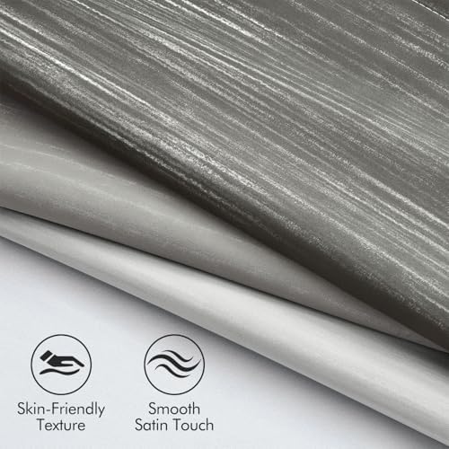 MIULEE Grey and Greyish White Ombre Blackout Curtains 52Wx96L Set of 2