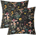 jejeloiu Cartoon Mushrooms Throw Pillow Covers Set of 2 Mushroom
