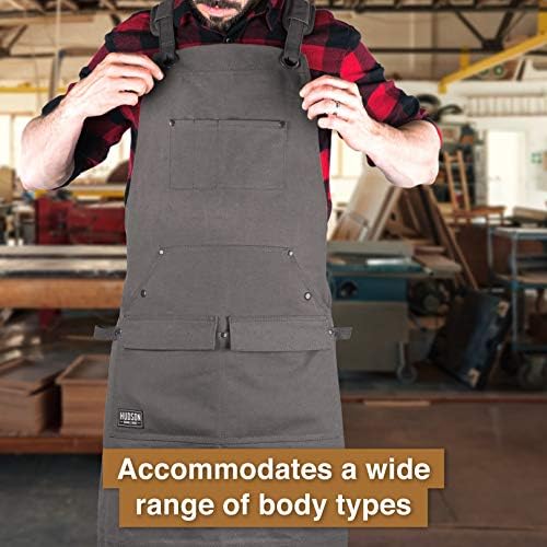 Hudson Durable Goods Woodworking Edition Waxed Canvas Tool Apron for