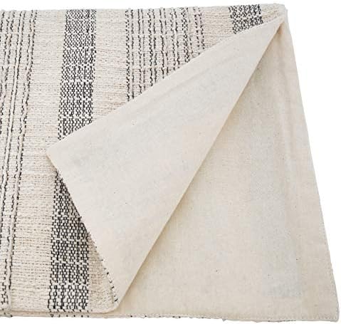 SARO LIFESTYLE Textured Stripe Table Runner - Woven Cotton Table