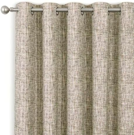 always4u 100% Blackout Curtains, Textured Drapes Linen Look for
