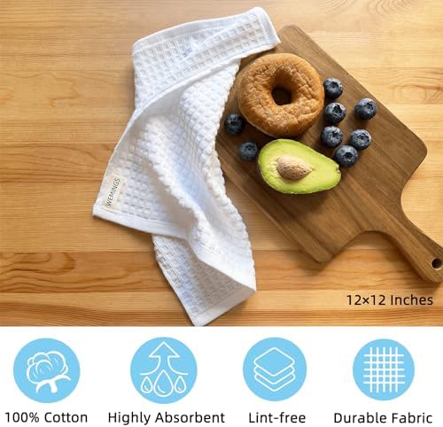 Cotton Dishcloths Set for Home and Kitchen Cleaning - 100% Cotton