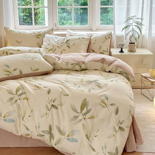 Bedding Duvet Cover Queen Size Set 100% Cotton Floral Pattern Bedding