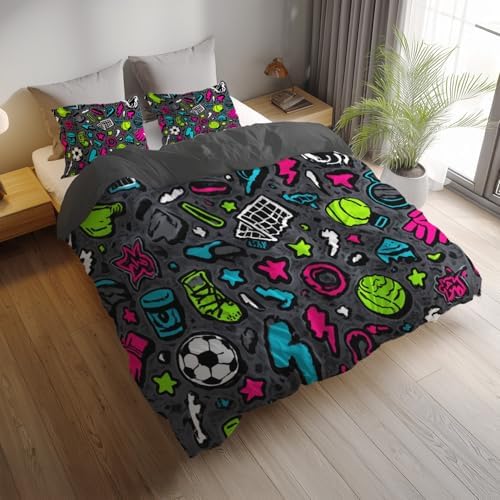 Super Soft Duvet Cover Set Microfiber Quilt Cover Abstract Cute