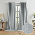 100% Blackout Linen Curtains, Full Shade Complete Light Blocking