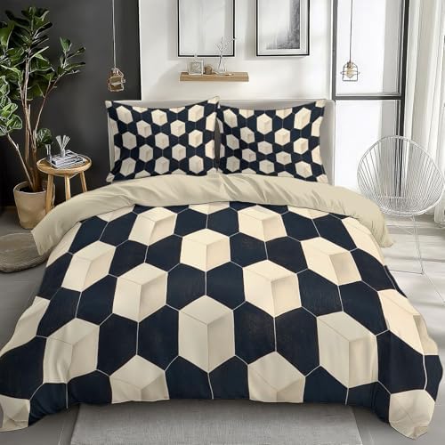 Comforter Cover Minimalist Geometric Lines Cube Bedding Set