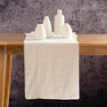 Table Runner with Fringe Off White 14x120 Inch