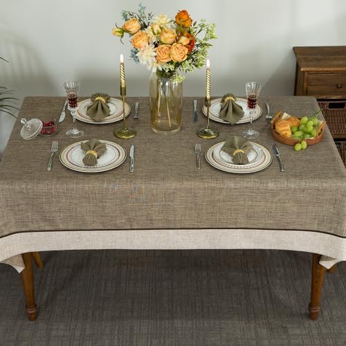 GLORY SEASON Solid Bordered Retro Tablecloths Classic Textured Table