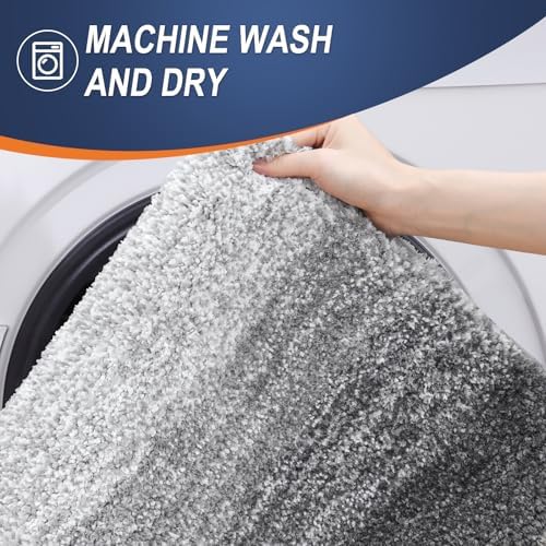 OLANLY Microfiber Bathroom Rugs Sets 3 Piece, Absorbent Bath Mats