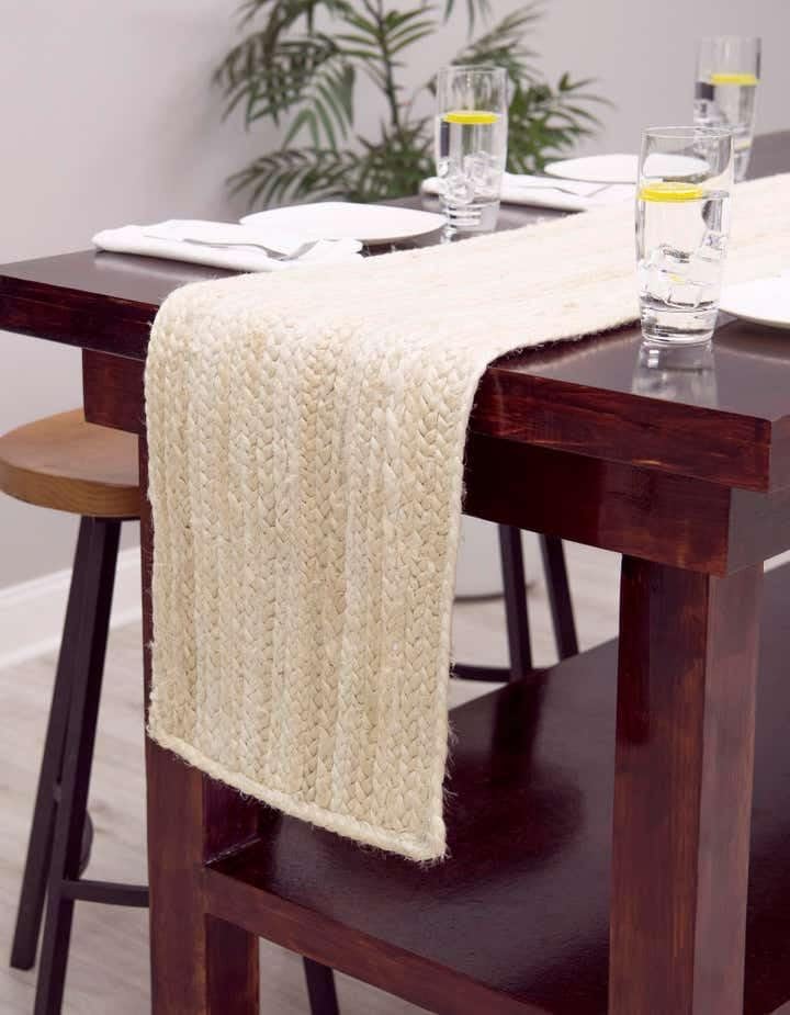 Handwoven Natural Jute Table Runner – Rustic Farmhouse Style, Natural