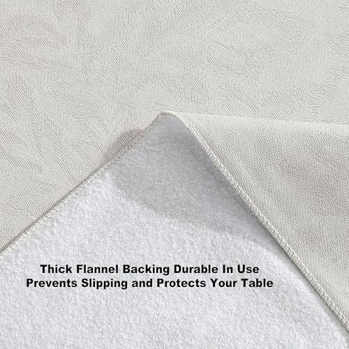 Newbridge Napa Leaf Beige Vinyl Flannel Backed Tablecloth