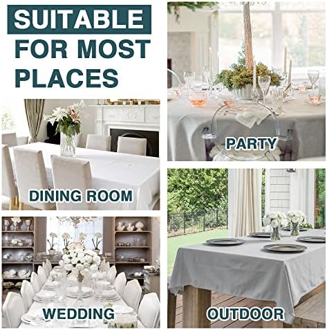 FantasDecor Linen Textured Table Cloths Rectangle Tablecloth