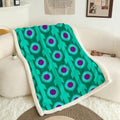 Minimal Geometric Double-Layer Sherpa Throw Blanket for Couch 60”x 80”