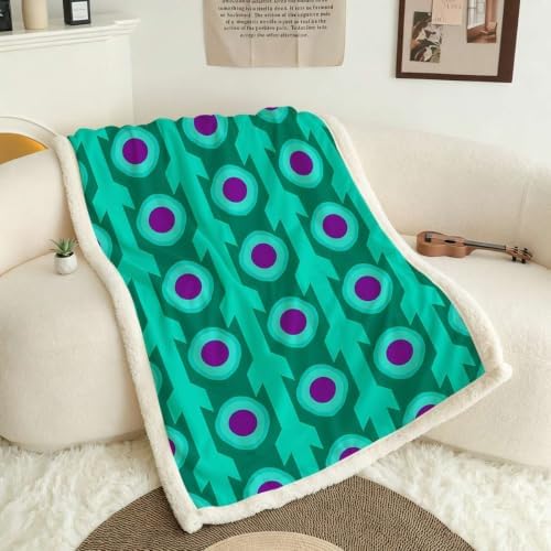 Minimal Geometric Double-Layer Sherpa Throw Blanket for Couch 60”x 80”