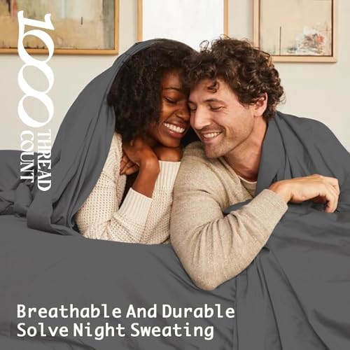 100% Egyptian Cotton Sheets King Size,1000 Thread Count Luxury Heavy
