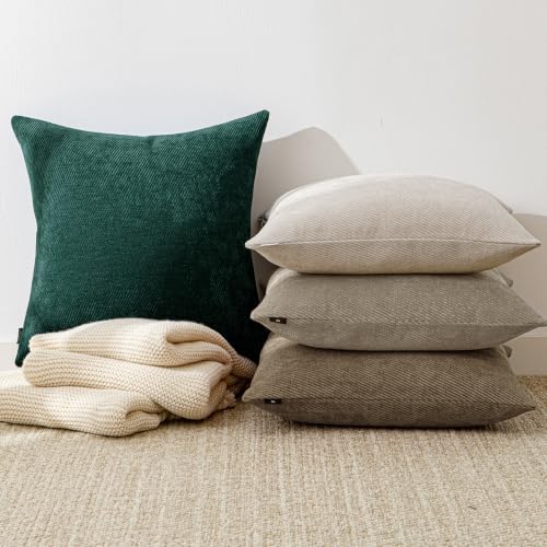 a moment Pack of 2 Decorative Chenille Throw Pillow Covers with Twill