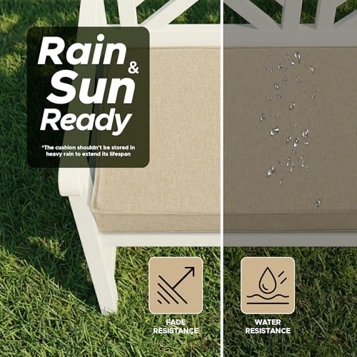 Outdoor Bench Cushion, Water-Resistant & Fade-Resistant, Porch Swing