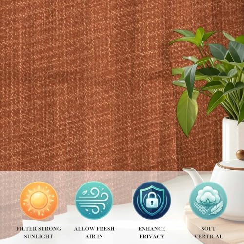 Solid Color Brown Sheer Curtains for Living Room 96 inch Length 2