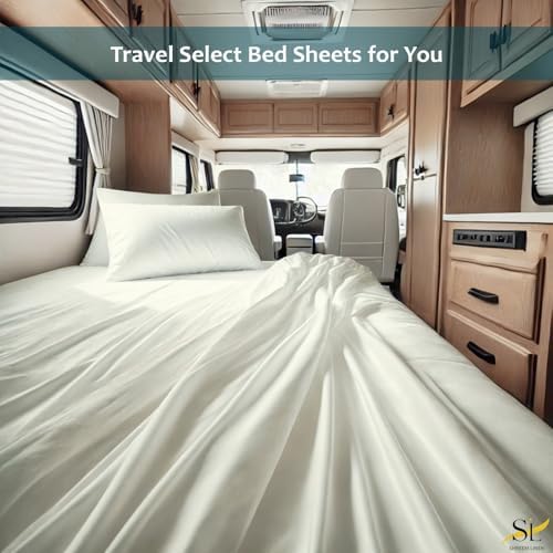 Shreem Linen RV Queen Sheets 58x75, 100% Egyptian Cotton 4-Piece