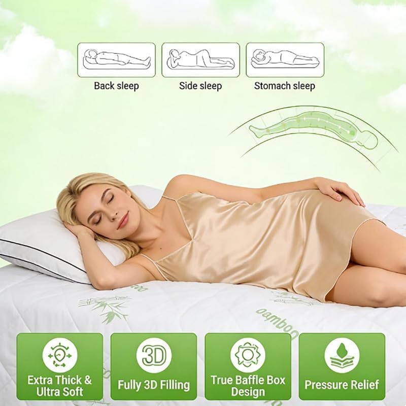 Bamboo Mattress Topper, Westmonth Mattress Pad, Cooling Thick