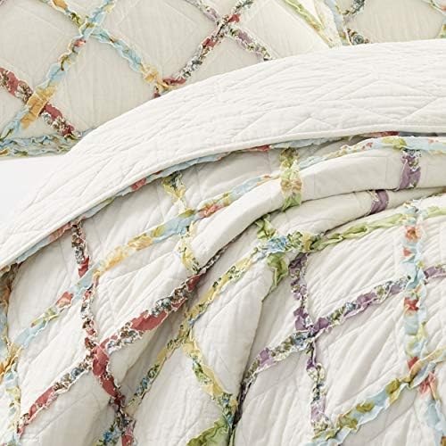 Laura Ashley - King Quilt Set with Shams, Cotton, Reversible