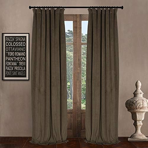 LETAU Pinch Pleated Lined Blackout Curtains 120 inches Long, Luxury