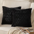 MANDIOO Pack of 2 Black Super Soft Plush Fluffy Decorative Throw