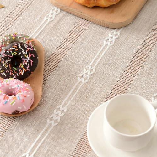 Beydodo Dining Room Table Cloth Round 70 inch, Linen Look with
