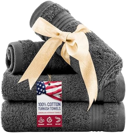 American Veteran Towel, 100% Cotton Turkish Washcloths for Bathroom