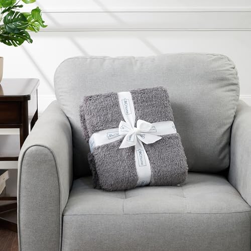 Cozy Chenille Sherpa Throw Blanket, Frost Gray, 50" x 60"