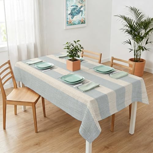 Savannan Rectangle Tablecloths, Minimalist Grey Stripes Waterproof