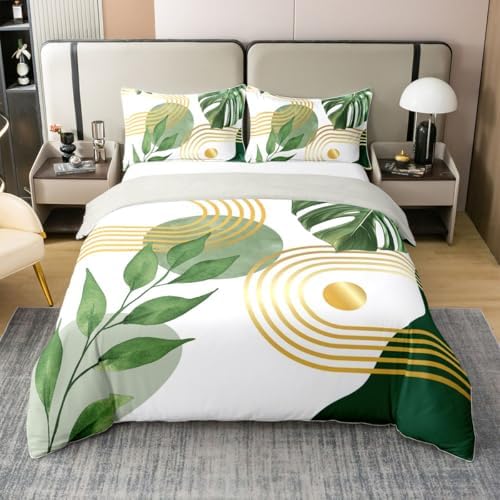 Erosebridal Sage Green Boho 100% Cotton Duvet Cover Queen Bohemian Mid