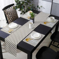 Minimalist Retro Table Runner and Placemats Set of 4 Beige Neutral