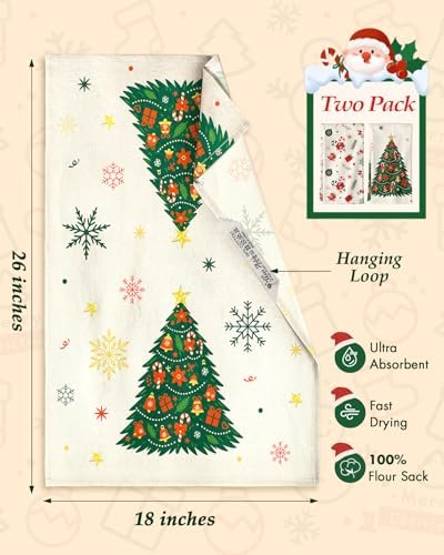 Miss Adola Flour Sack Christmas Kitchen Towels - Christmas Floursack