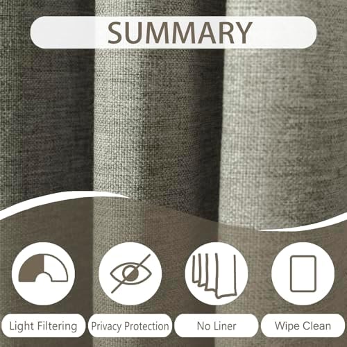 ChadMade Plain Woven Curtain Solid Energy Saving Privacy Curtain