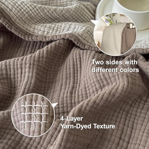 Simple&Opulence 100% Cotton Muslin Blanket King Size, Lightweight
