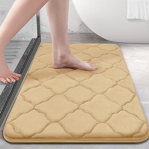 OLANLY Memory Foam Bath Rugs and Toilet Rug U-Shaped, Bath Rug Size