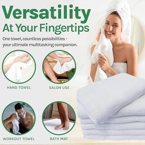 Towels N More 60 Pk 16x27 Soft Premium Hand Towels for Home Gym Spa