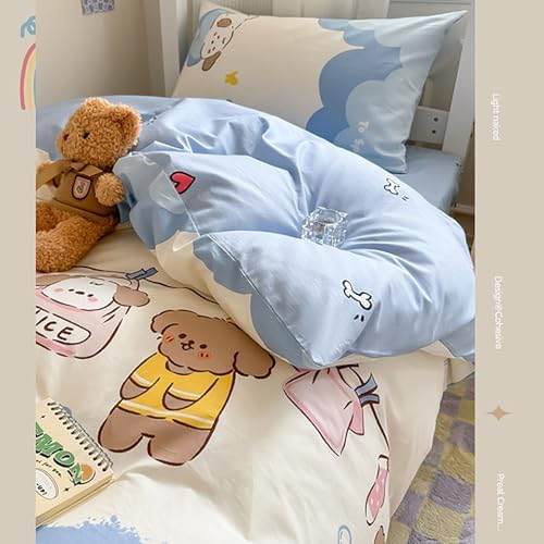 100% Cotton Bedding Duvet Cover Set Soft Floral Bedding Set 4 Piece