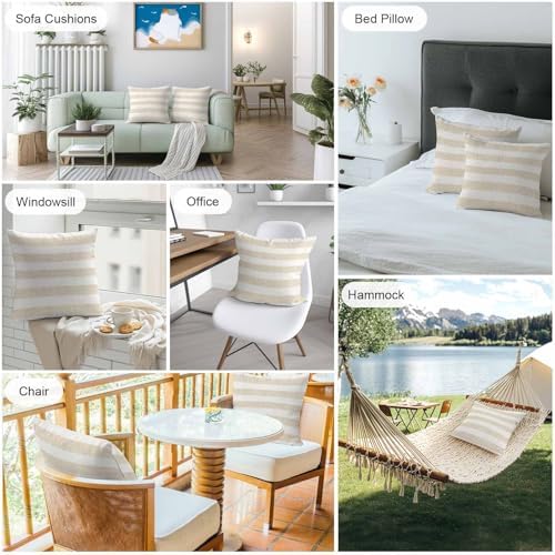 Yukro Striped Outdoor Waterproof Pillow Covers Pack of 2, Vintage