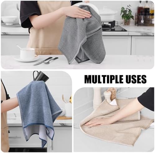 Homaxy 380 GSM Cotton Premium Kitchen Towels 12 Pack, 18"x 28", Mix