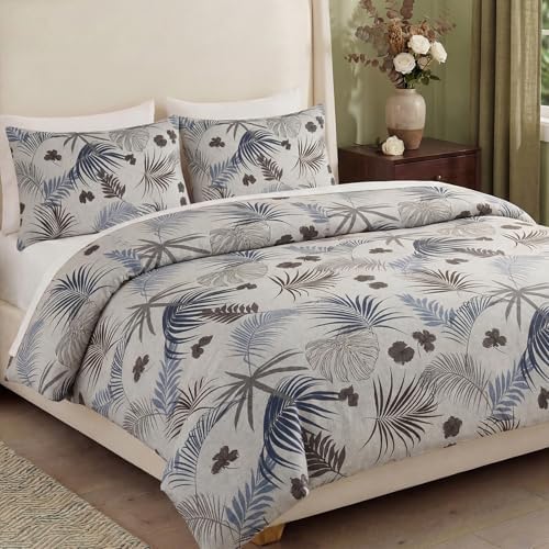 Bedorm 100% Cotton Duvet Cover Set Queen Vintage Floral Bedding Set