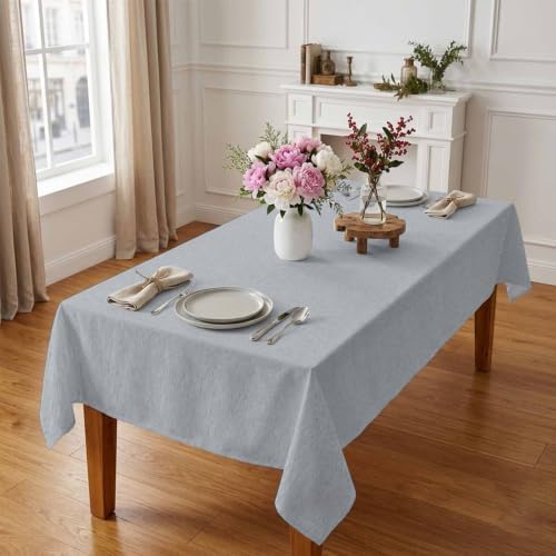 Gray Solid Color Table Cloth, Modern Minimalist Pure Color Waterproof