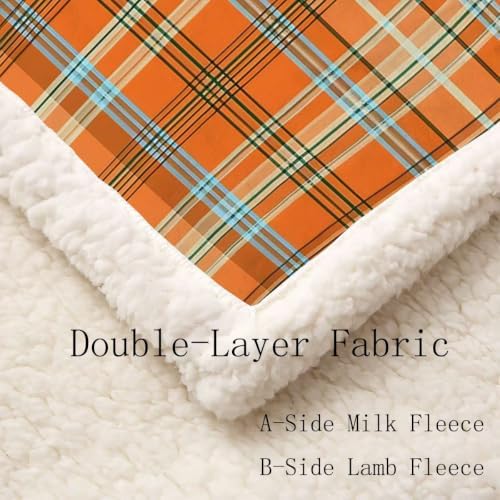 Vintage Style Double-Sided Sherpa Plush Throw Blanket 60”x 80”