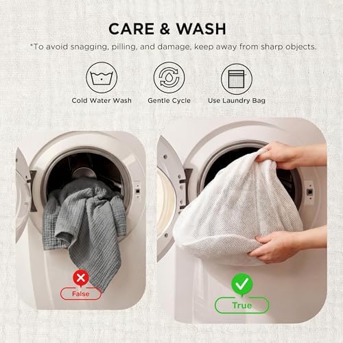 Bedsure 100% Cotton Muslin Blankets for Adults, King Size, 4-Layer