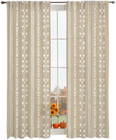 Modern Minimalist Sheer Curtains 108 Inches Long, Farmhouse Simple