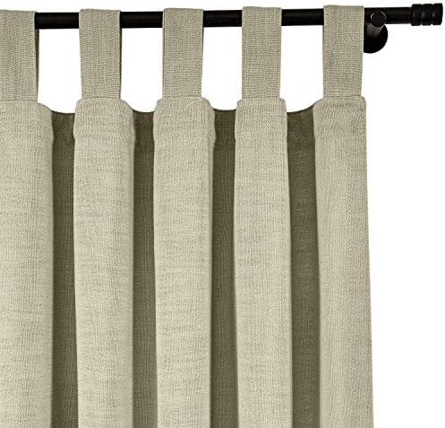 ChadMade Linen Blend Texture Tab Top Room Darkening Curtain for Living