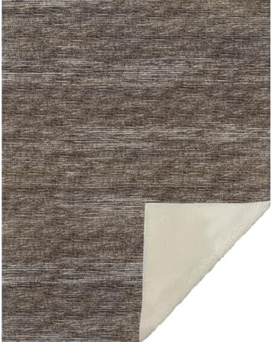 HomeRoots 50" X 70" Brown and Beige Abstract Microfiber Plush Throw