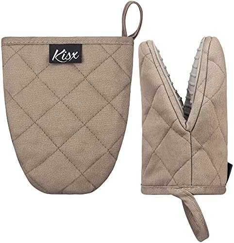 Oven Mitts Heat Resistant – (Grey Color) Mini Oven Mitts, Silicone